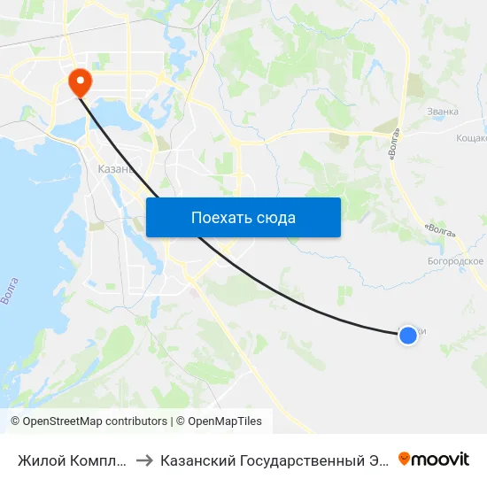 Жилой Комплекс Светлый-1 to Казанский Государственный Энергетический Университет map