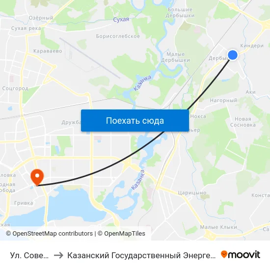 Ул. Советская-1 to Казанский Государственный Энергетический Университет map