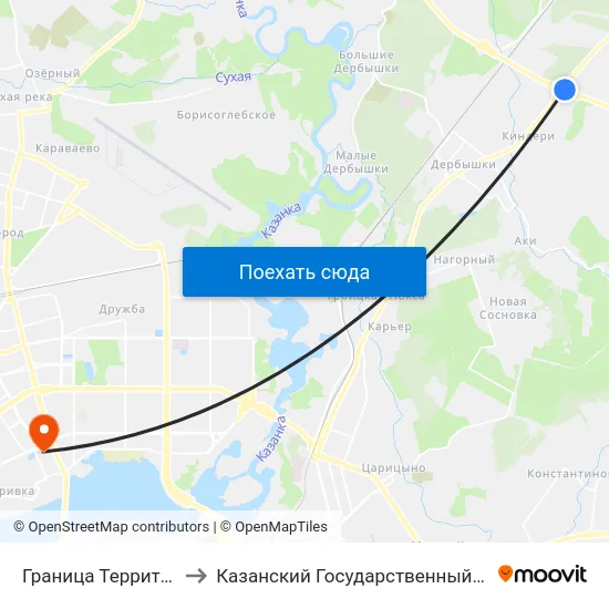 Граница Территории Г.Казани №4 to Казанский Государственный Энергетический Университет map