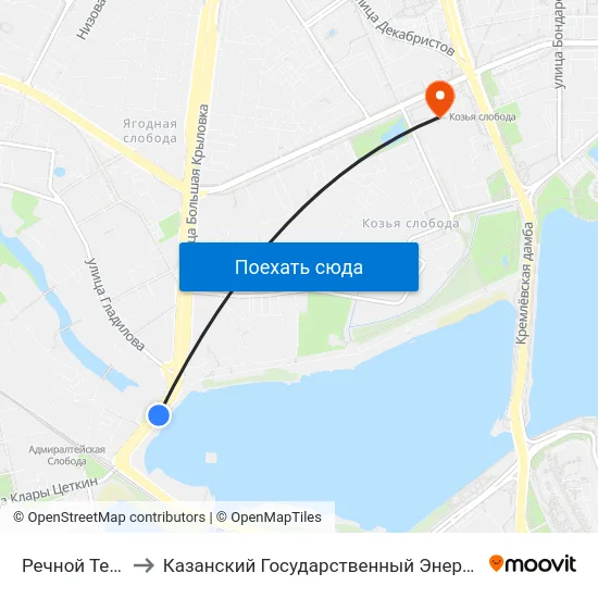 Речной Техникум-2 to Казанский Государственный Энергетический Университет map
