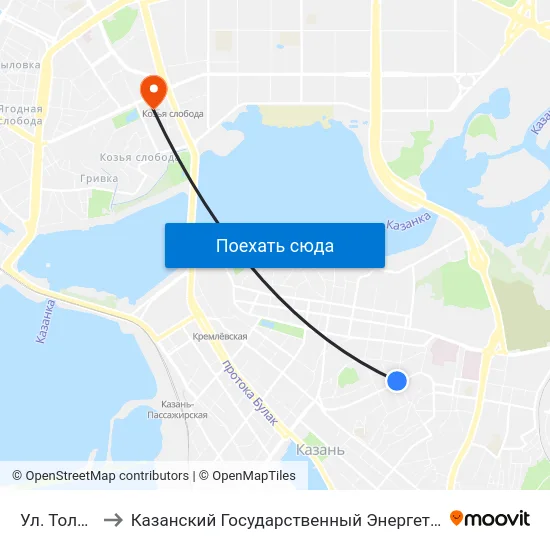 Ул. Толстого-3 to Казанский Государственный Энергетический Университет map