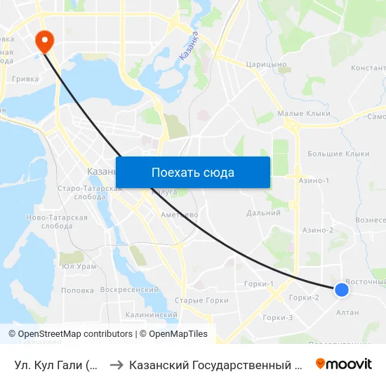 Ул. Кул Гали (Ул. К.Габишева) to Казанский Государственный Энергетический Университет map