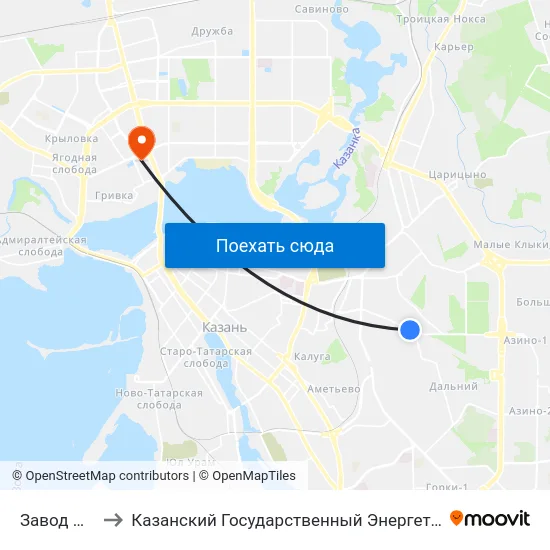Завод Жби-3-1 to Казанский Государственный Энергетический Университет map