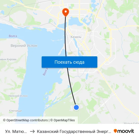 Ул. Матюшинская to Казанский Государственный Энергетический Университет map