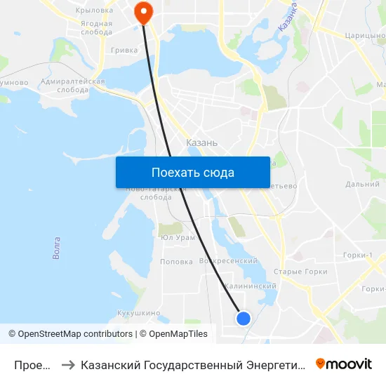 Проектная to Казанский Государственный Энергетический Университет map