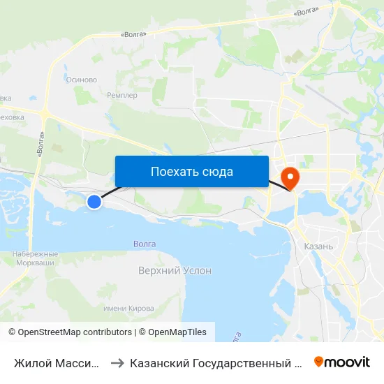 Жилой Массив Красная Горка to Казанский Государственный Энергетический Университет map