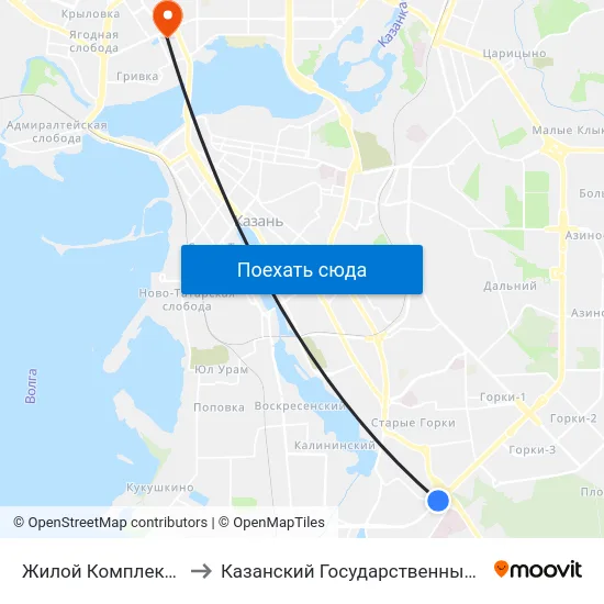 Жилой Комплекс Солнечный Город to Казанский Государственный Энергетический Университет map