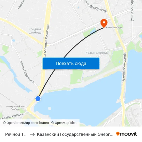 Речной Техникум to Казанский Государственный Энергетический Университет map