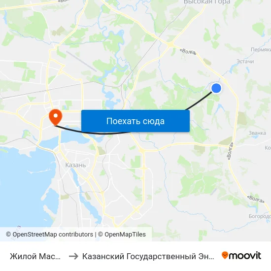 Жилой Массив Чебакса to Казанский Государственный Энергетический Университет map