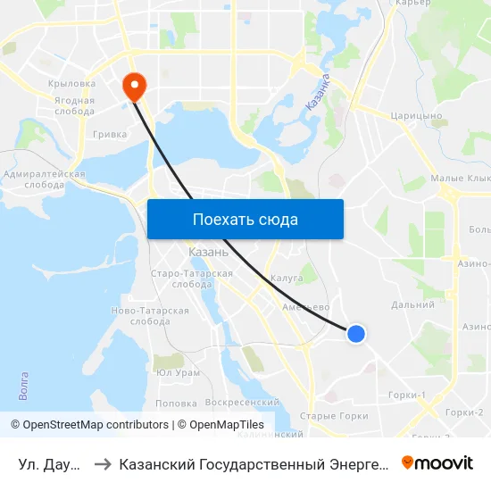 Ул. Даурская-4 to Казанский Государственный Энергетический Университет map