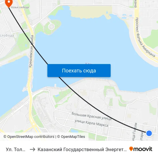 Ул. Толстого-4 to Казанский Государственный Энергетический Университет map