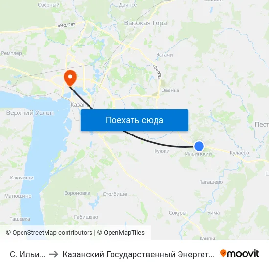 С. Ильинский to Казанский Государственный Энергетический Университет map