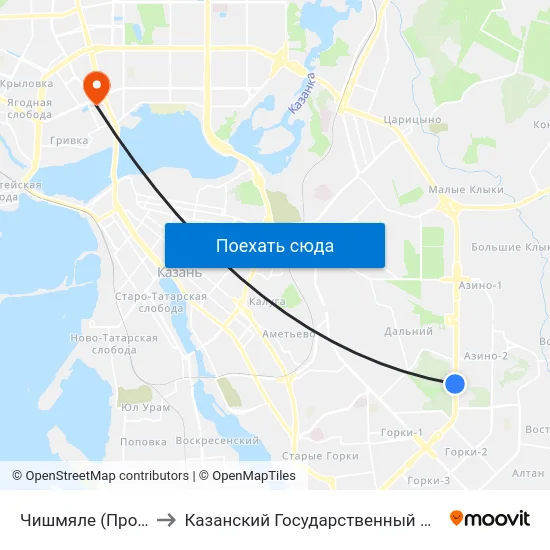 Чишмяле (Проспект Победы) to Казанский Государственный Энергетический Университет map