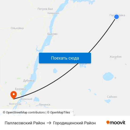 Палласовский Район to Городищенский Район map