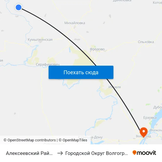 Алексеевский Район to Городской Округ Волгоград map