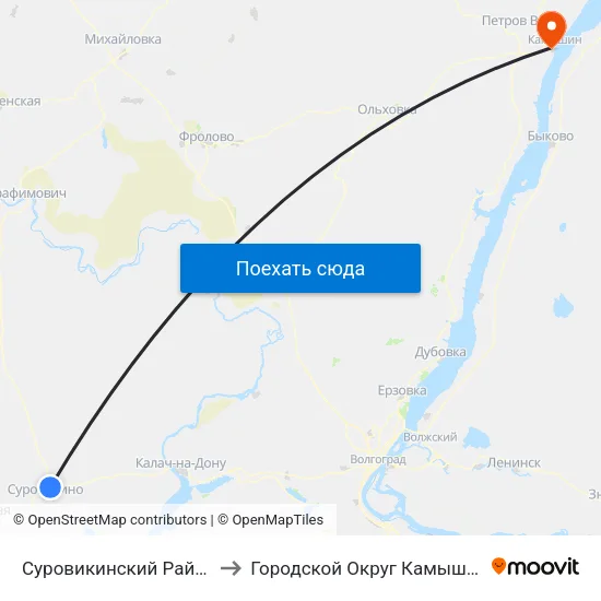 Суровикинский Район to Городской Округ Камышин map