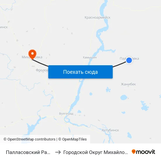 Палласовский Район to Городской Округ Михайловка map