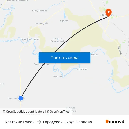 Клетский Район to Городской Округ Фролово map