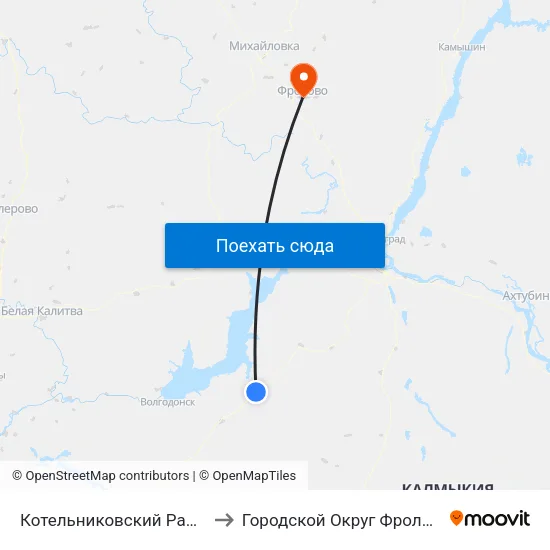 Котельниковский Район to Городской Округ Фролово map