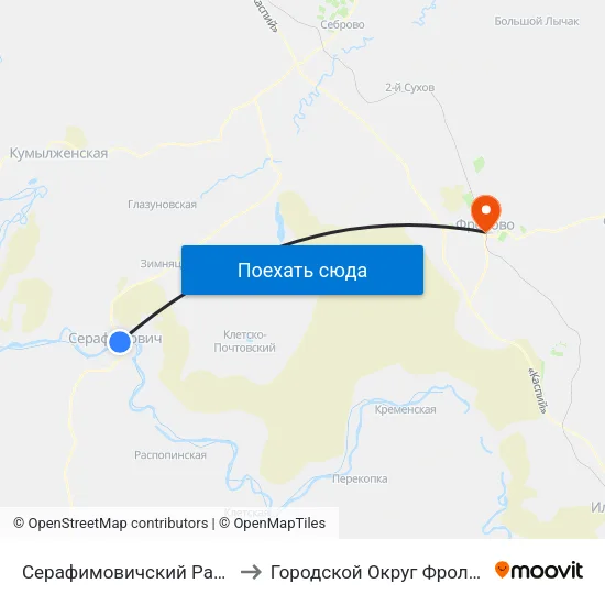Серафимовичский Район to Городской Округ Фролово map