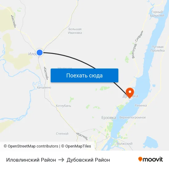 Иловлинский Район to Дубовский Район map