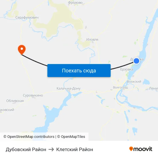 Дубовский Район to Клетский Район map