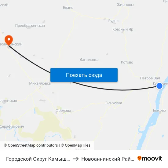 Городской Округ Камышин to Новоаннинский Район map