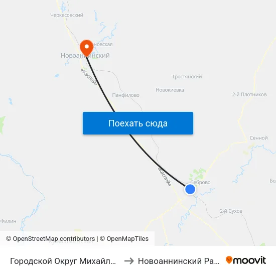 Городской Округ Михайловка to Новоаннинский Район map