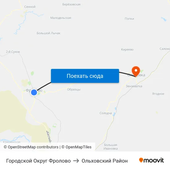 Городской Округ Фролово to Ольховский Район map