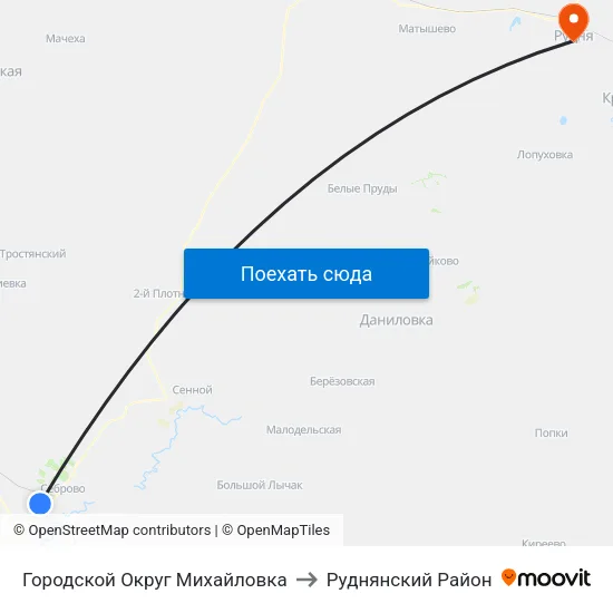 Городской Округ Михайловка to Руднянский Район map