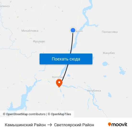 Камышинский Район to Светлоярский Район map