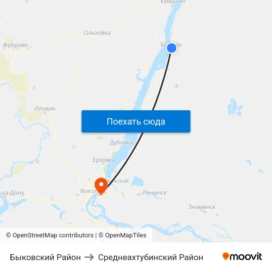 Быковский Район to Среднеахтубинский Район map