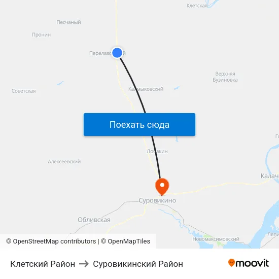 Клетский Район to Суровикинский Район map