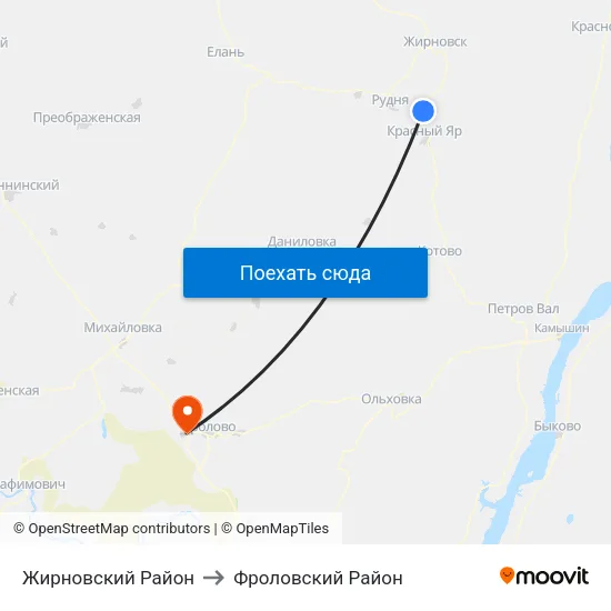 Жирновский Район to Фроловский Район map