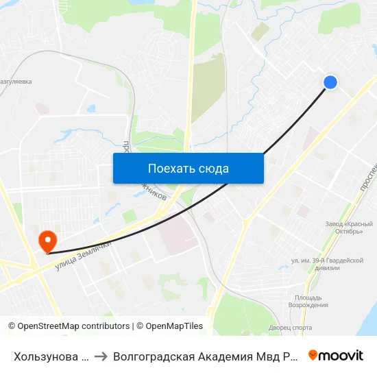 Хользунова (А) to Волгоградская Академия Мвд России map