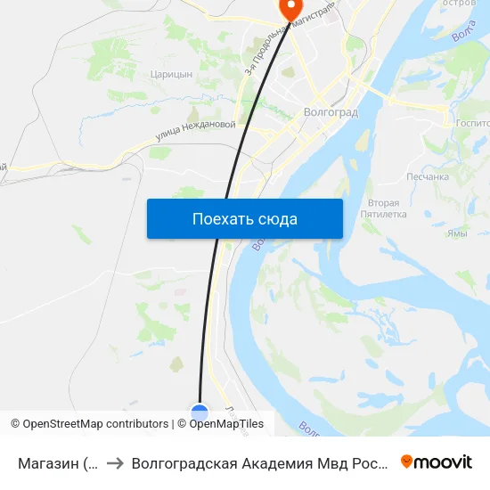 Магазин (А) to Волгоградская Академия Мвд России map