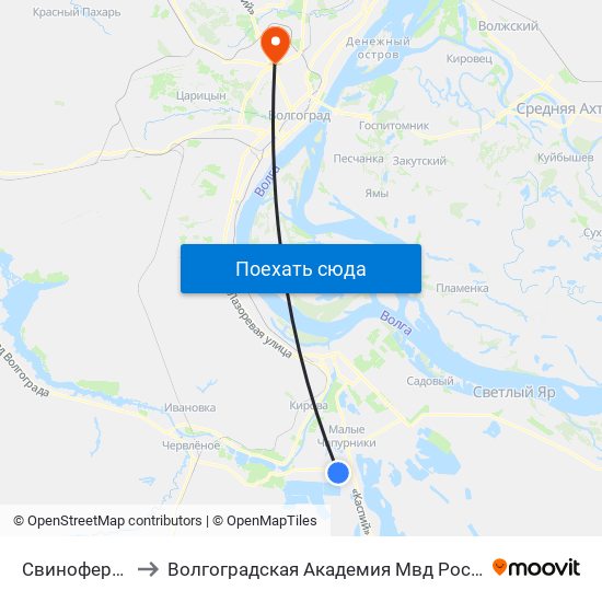 Свиноферма to Волгоградская Академия Мвд России map