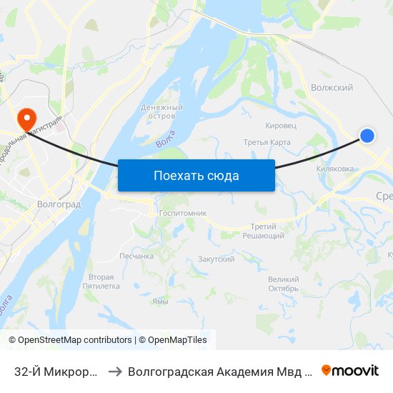 32-Й Микрорайон to Волгоградская Академия Мвд России map