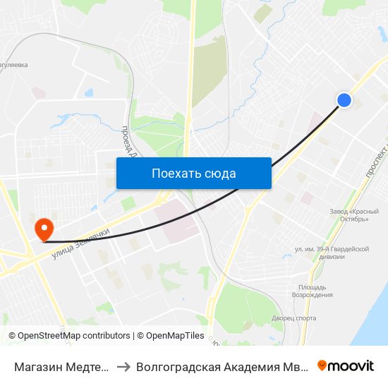 Магазин Медтехника to Волгоградская Академия Мвд России map