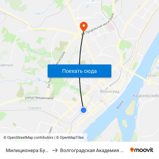 Милиционера Буханцева to Волгоградская Академия Мвд России map