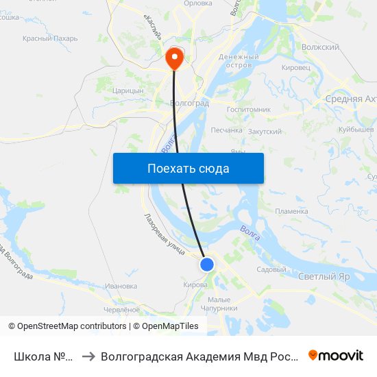 Школа №55 to Волгоградская Академия Мвд России map