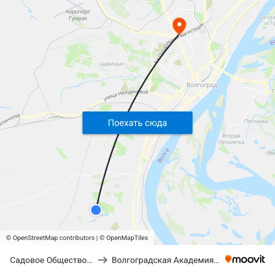 Садовое Общество Берендей to Волгоградская Академия Мвд России map