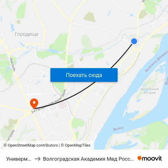 Универмаг to Волгоградская Академия Мвд России map