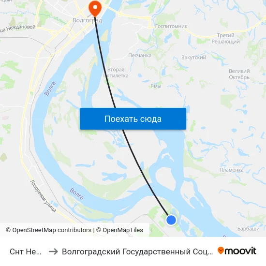 Снт Нефтяник (А) to Волгоградский Государственный Социально-Педагогический Университет map