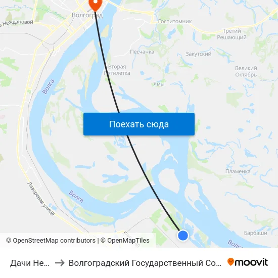 Дачи Нефтебаза (А) to Волгоградский Государственный Социально-Педагогический Университет map