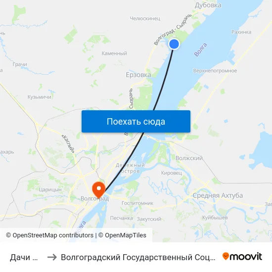 Дачи Пичуга (А) to Волгоградский Государственный Социально-Педагогический Университет map