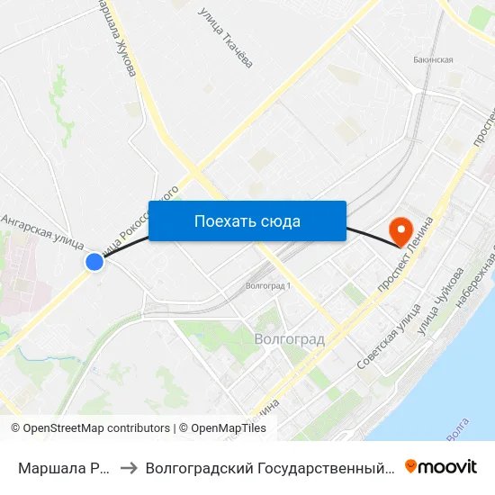 Маршала Рокоссовского (Б) to Волгоградский Государственный Социально-Педагогический Университет map