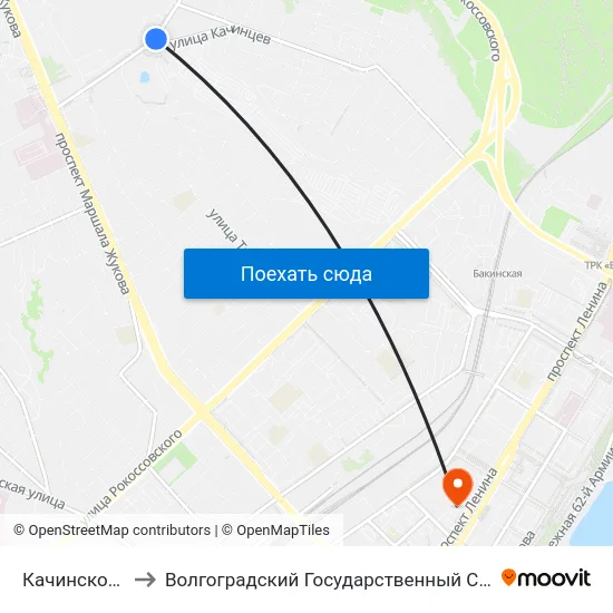 Качинское Училище (А) to Волгоградский Государственный Социально-Педагогический Университет map