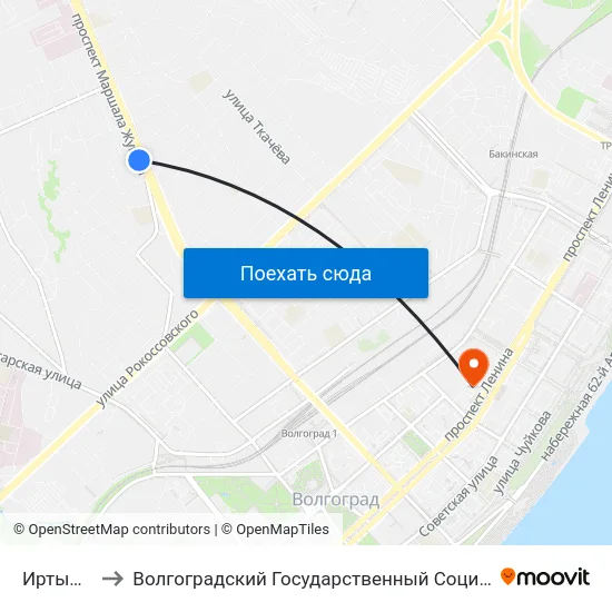Иртышская (Б) to Волгоградский Государственный Социально-Педагогический Университет map