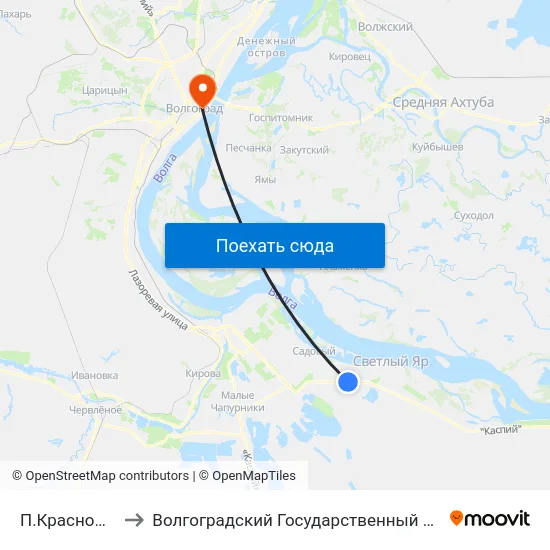 П.Краснофлотский Тр.(А) to Волгоградский Государственный Социально-Педагогический Университет map
